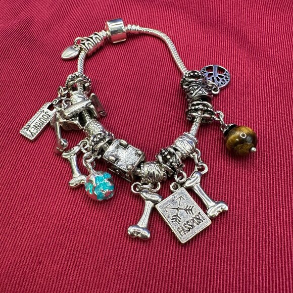 Pandora-Style “World Traveler” Theme Charm Bracelet - Picture 9 of 9